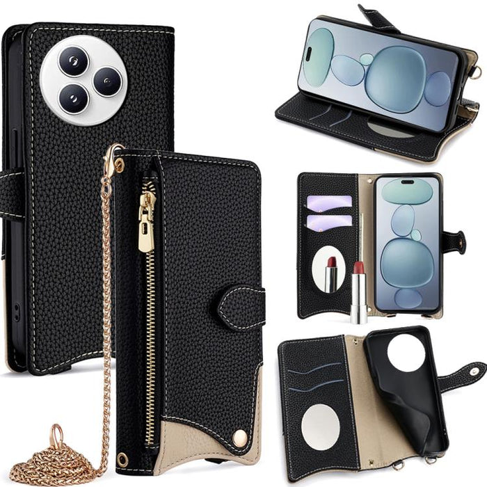 Funda para teléfono de piel de lichi con forma de cola de pez y cadena cruzada, For Xiaomi 17 Pro Max, For Xiaomi 17 Pro, For Xiaomi 17, For Xiaomi Civi 5 Pro, For Xiaomi 15 Ultra, For Xiaomi 14
