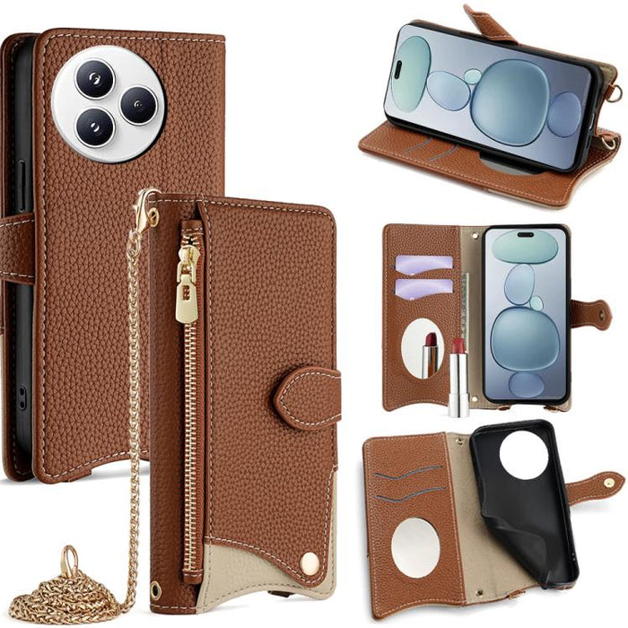 Funda para teléfono de piel de lichi con forma de cola de pez y cadena cruzada, For Xiaomi 17 Pro Max, For Xiaomi 17 Pro, For Xiaomi 17, For Xiaomi Civi 5 Pro, For Xiaomi 15 Ultra, For Xiaomi 14
