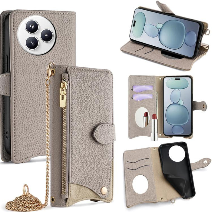 Funda para teléfono de piel de lichi con forma de cola de pez y cadena cruzada, For Xiaomi 17 Pro Max, For Xiaomi 17 Pro, For Xiaomi 17, For Xiaomi Civi 5 Pro, For Xiaomi 15 Ultra, For Xiaomi 14