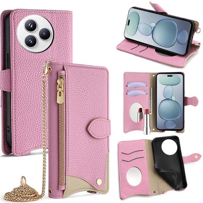 Funda para teléfono de piel de lichi con forma de cola de pez y cadena cruzada, For Xiaomi 17 Pro Max, For Xiaomi 17 Pro, For Xiaomi 17, For Xiaomi Civi 5 Pro, For Xiaomi 15 Ultra, For Xiaomi 14