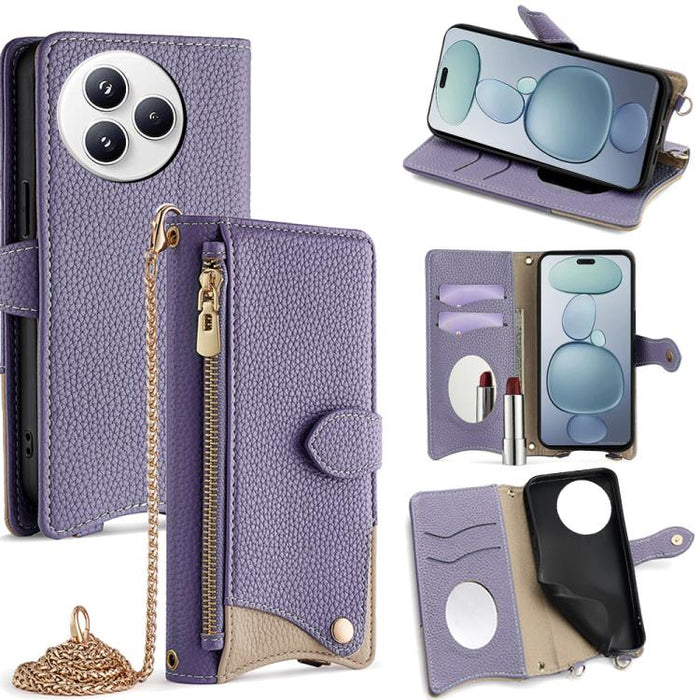 Funda para teléfono de piel de lichi con forma de cola de pez y cadena cruzada, For Xiaomi 17 Pro Max, For Xiaomi 17 Pro, For Xiaomi 17, For Xiaomi Civi 5 Pro, For Xiaomi 15 Ultra, For Xiaomi 14