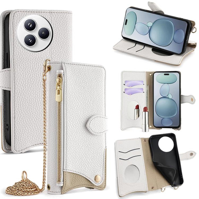 Funda para teléfono de piel de lichi con forma de cola de pez y cadena cruzada, For Xiaomi 17 Pro Max, For Xiaomi 17 Pro, For Xiaomi 17, For Xiaomi Civi 5 Pro, For Xiaomi 15 Ultra, For Xiaomi 14
