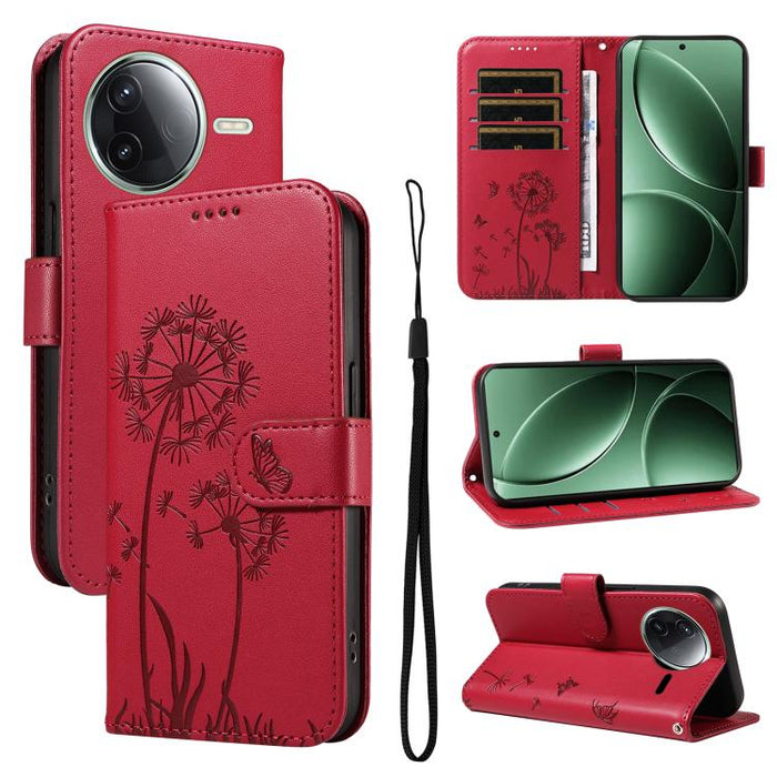 Funda de cuero con tapa para teléfono con estampado de diente de león en relieve, For Redmi K90 Pro Max/Poco F8 Ultra, For Redmi K90/Poco F8 Pro, For Redmi 15C 5G / 4G EU 173mm, For Redmi 15 5G Global/15 4G SEA 169.5mm, For Redmi 15 5G / 4G EU 171mm   ...