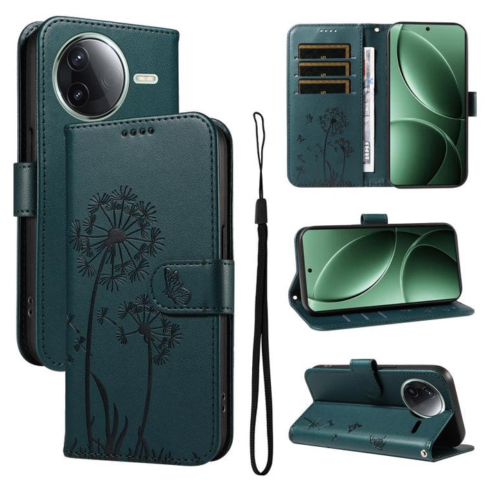 Funda de cuero con tapa para teléfono con estampado de diente de león en relieve, For Redmi K90 Pro Max/Poco F8 Ultra, For Redmi K90/Poco F8 Pro, For Redmi 15C 5G / 4G EU 173mm, For Redmi 15 5G Global/15 4G SEA 169.5mm, For Redmi 15 5G / 4G EU 171mm   ...