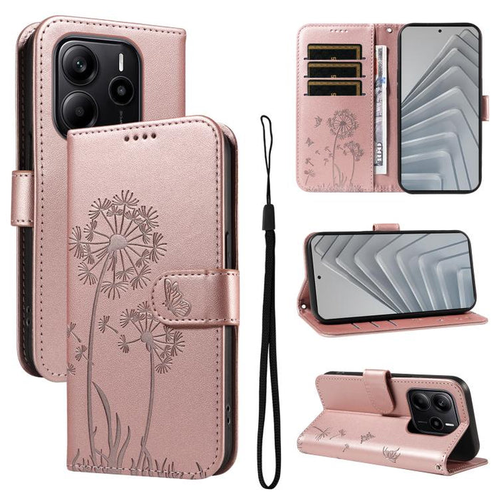 Funda de cuero con tapa para teléfono con estampado de diente de león en relieve, For Redmi K90 Pro Max/Poco F8 Ultra, For Redmi K90/Poco F8 Pro, For Redmi 15C 5G / 4G EU 173mm, For Redmi 15 5G Global/15 4G SEA 169.5mm, For Redmi 15 5G / 4G EU 171mm   ...