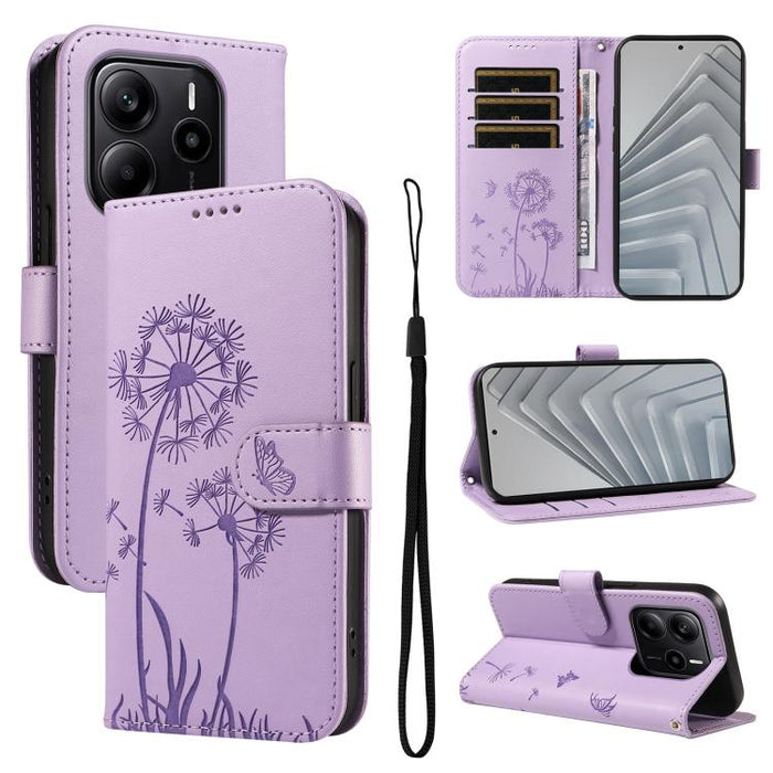 Funda de cuero con tapa para teléfono con estampado de diente de león en relieve, For Redmi K90 Pro Max/Poco F8 Ultra, For Redmi K90/Poco F8 Pro, For Redmi 15C 5G / 4G EU 173mm, For Redmi 15 5G Global/15 4G SEA 169.5mm, For Redmi 15 5G / 4G EU 171mm   ...