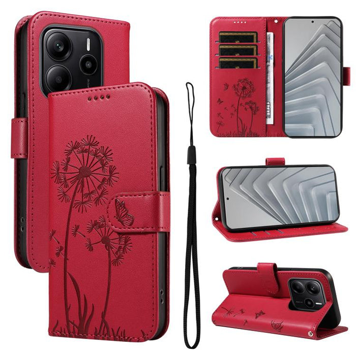 Funda de cuero con tapa para teléfono con estampado de diente de león en relieve, For Redmi K90 Pro Max/Poco F8 Ultra, For Redmi K90/Poco F8 Pro, For Redmi 15C 5G / 4G EU 173mm, For Redmi 15 5G Global/15 4G SEA 169.5mm, For Redmi 15 5G / 4G EU 171mm   ...