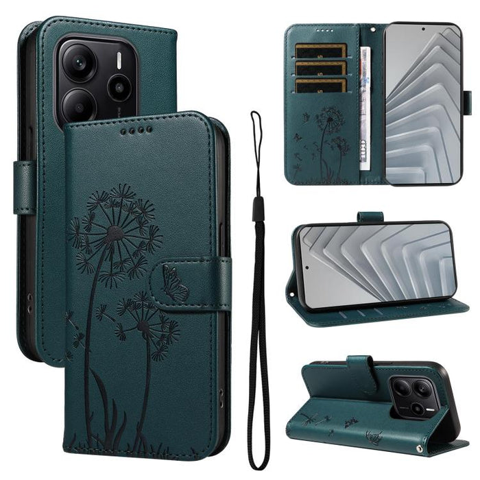 Funda de cuero con tapa para teléfono con estampado de diente de león en relieve, For Redmi K90 Pro Max/Poco F8 Ultra, For Redmi K90/Poco F8 Pro, For Redmi 15C 5G / 4G EU 173mm, For Redmi 15 5G Global/15 4G SEA 169.5mm, For Redmi 15 5G / 4G EU 171mm   ...