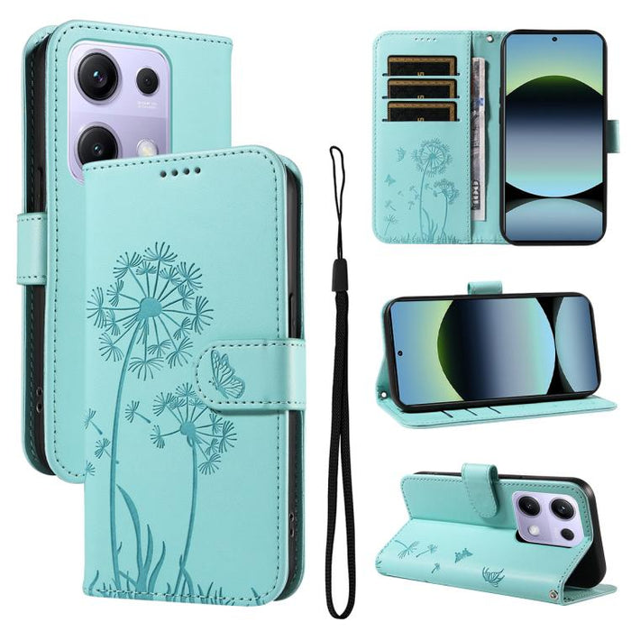 Funda de cuero con tapa para teléfono con estampado de diente de león en relieve, For Redmi K90 Pro Max/Poco F8 Ultra, For Redmi K90/Poco F8 Pro, For Redmi 15C 5G / 4G EU 173mm, For Redmi 15 5G Global/15 4G SEA 169.5mm, For Redmi 15 5G / 4G EU 171mm   ...