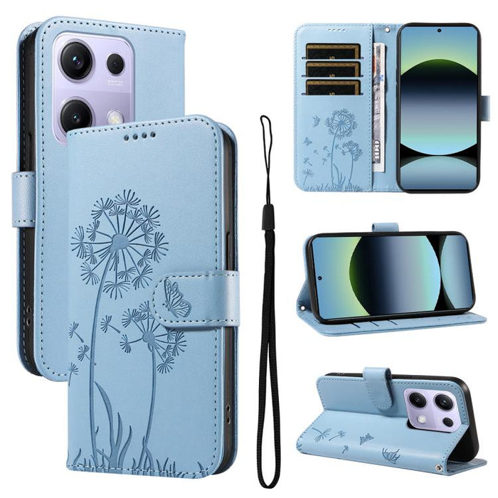 Funda de cuero con tapa para teléfono con estampado de diente de león en relieve, For Redmi K90 Pro Max/Poco F8 Ultra, For Redmi K90/Poco F8 Pro, For Redmi 15C 5G / 4G EU 173mm, For Redmi 15 5G Global/15 4G SEA 169.5mm, For Redmi 15 5G / 4G EU 171mm   ...