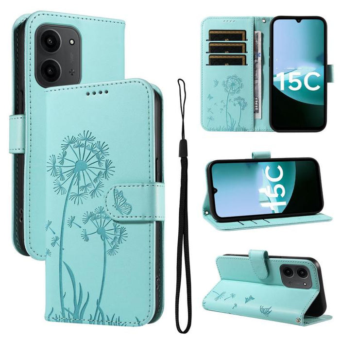 Funda de cuero con tapa para teléfono con estampado de diente de león en relieve, For Redmi K90 Pro Max/Poco F8 Ultra, For Redmi K90/Poco F8 Pro, For Redmi 15C 5G / 4G EU 173mm, For Redmi 15 5G Global/15 4G SEA 169.5mm, For Redmi 15 5G / 4G EU 171mm   ...