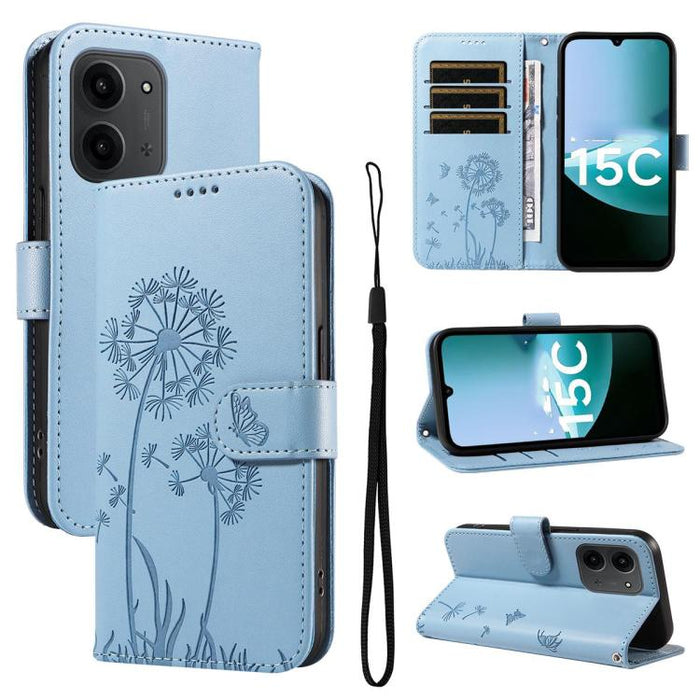 Funda de cuero con tapa para teléfono con estampado de diente de león en relieve, For Redmi K90 Pro Max/Poco F8 Ultra, For Redmi K90/Poco F8 Pro, For Redmi 15C 5G / 4G EU 173mm, For Redmi 15 5G Global/15 4G SEA 169.5mm, For Redmi 15 5G / 4G EU 171mm   ...