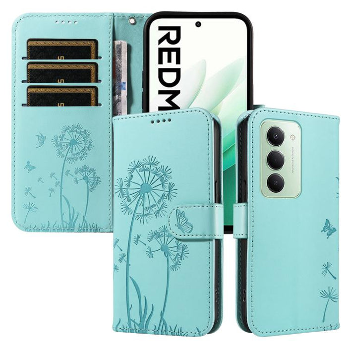 Funda de cuero con tapa para teléfono con estampado de diente de león en relieve, For Redmi K90 Pro Max/Poco F8 Ultra, For Redmi K90/Poco F8 Pro, For Redmi 15C 5G / 4G EU 173mm, For Redmi 15 5G Global/15 4G SEA 169.5mm, For Redmi 15 5G / 4G EU 171mm   ...