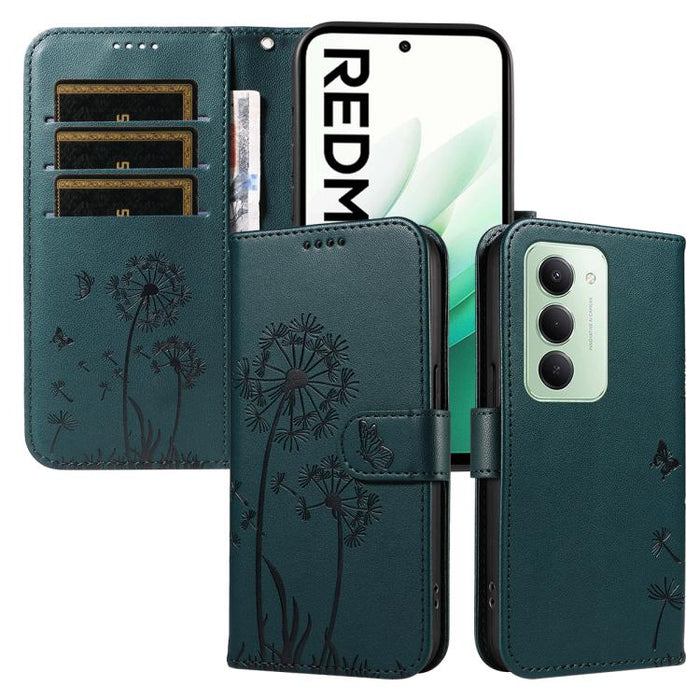 Funda de cuero con tapa para teléfono con estampado de diente de león en relieve, For Redmi K90 Pro Max/Poco F8 Ultra, For Redmi K90/Poco F8 Pro, For Redmi 15C 5G / 4G EU 173mm, For Redmi 15 5G Global/15 4G SEA 169.5mm, For Redmi 15 5G / 4G EU 171mm   ...
