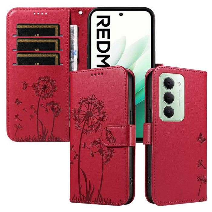 Funda de cuero con tapa para teléfono con estampado de diente de león en relieve, For Redmi K90 Pro Max/Poco F8 Ultra, For Redmi K90/Poco F8 Pro, For Redmi 15C 5G / 4G EU 173mm, For Redmi 15 5G Global/15 4G SEA 169.5mm, For Redmi 15 5G / 4G EU 171mm   ...