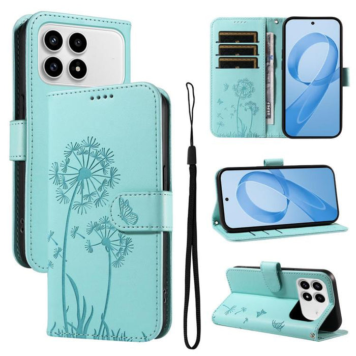 Funda de cuero con tapa para teléfono con estampado de diente de león en relieve, For Redmi K90 Pro Max/Poco F8 Ultra, For Redmi K90/Poco F8 Pro, For Redmi 15C 5G / 4G EU 173mm, For Redmi 15 5G Global/15 4G SEA 169.5mm, For Redmi 15 5G / 4G EU 171mm   ...