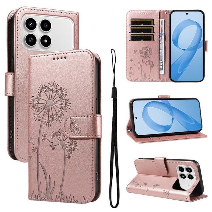 Funda de cuero con tapa para teléfono con estampado de diente de león en relieve, For Redmi K90 Pro Max/Poco F8 Ultra, For Redmi K90/Poco F8 Pro, For Redmi 15C 5G / 4G EU 173mm, For Redmi 15 5G Global/15 4G SEA 169.5mm, For Redmi 15 5G / 4G EU 171mm   ...