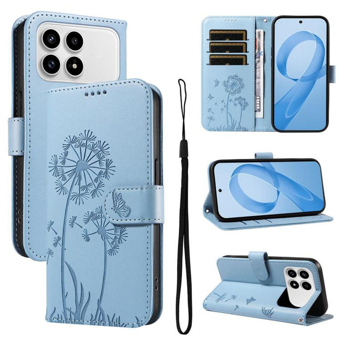 Funda de cuero con tapa para teléfono con estampado de diente de león en relieve, For Redmi K90 Pro Max/Poco F8 Ultra, For Redmi K90/Poco F8 Pro, For Redmi 15C 5G / 4G EU 173mm, For Redmi 15 5G Global/15 4G SEA 169.5mm, For Redmi 15 5G / 4G EU 171mm   ...