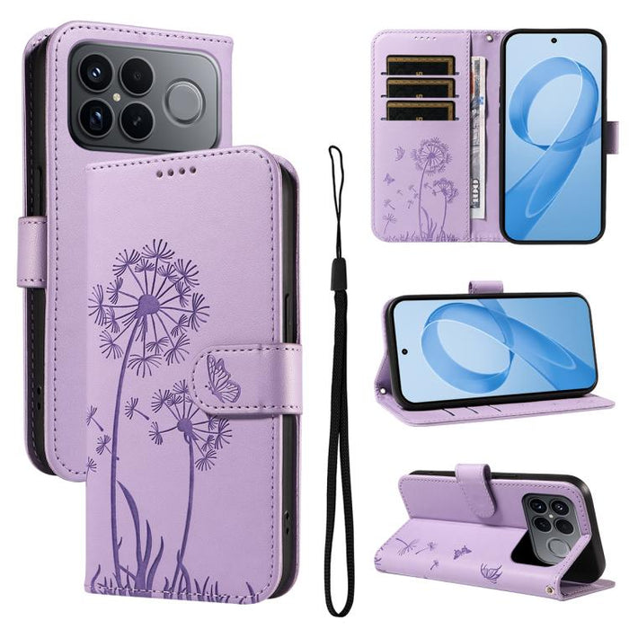 Funda de cuero con tapa para teléfono con estampado de diente de león en relieve, For Redmi K90 Pro Max/Poco F8 Ultra, For Redmi K90/Poco F8 Pro, For Redmi 15C 5G / 4G EU 173mm, For Redmi 15 5G Global/15 4G SEA 169.5mm, For Redmi 15 5G / 4G EU 171mm   ...