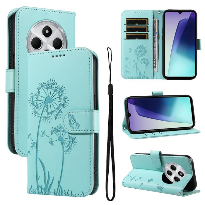 Funda de cuero con tapa para teléfono con estampado de diente de león en relieve, For Redmi K90 Pro Max/Poco F8 Ultra, For Redmi K90/Poco F8 Pro, For Redmi 15C 5G / 4G EU 173mm, For Redmi 15 5G Global/15 4G SEA 169.5mm, For Redmi 15 5G / 4G EU 171mm   ...