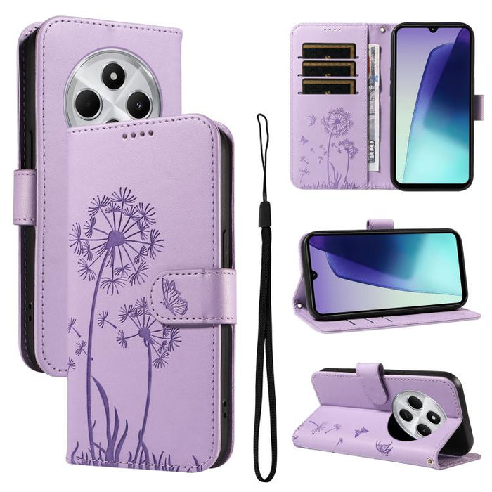 Funda de cuero con tapa para teléfono con estampado de diente de león en relieve, For Redmi K90 Pro Max/Poco F8 Ultra, For Redmi K90/Poco F8 Pro, For Redmi 15C 5G / 4G EU 173mm, For Redmi 15 5G Global/15 4G SEA 169.5mm, For Redmi 15 5G / 4G EU 171mm   ...