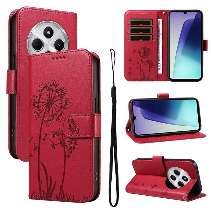 Funda de cuero con tapa para teléfono con estampado de diente de león en relieve, For Redmi K90 Pro Max/Poco F8 Ultra, For Redmi K90/Poco F8 Pro, For Redmi 15C 5G / 4G EU 173mm, For Redmi 15 5G Global/15 4G SEA 169.5mm, For Redmi 15 5G / 4G EU 171mm   ...