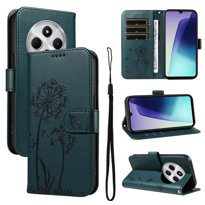 Funda de cuero con tapa para teléfono con estampado de diente de león en relieve, For Redmi K90 Pro Max/Poco F8 Ultra, For Redmi K90/Poco F8 Pro, For Redmi 15C 5G / 4G EU 173mm, For Redmi 15 5G Global/15 4G SEA 169.5mm, For Redmi 15 5G / 4G EU 171mm   ...