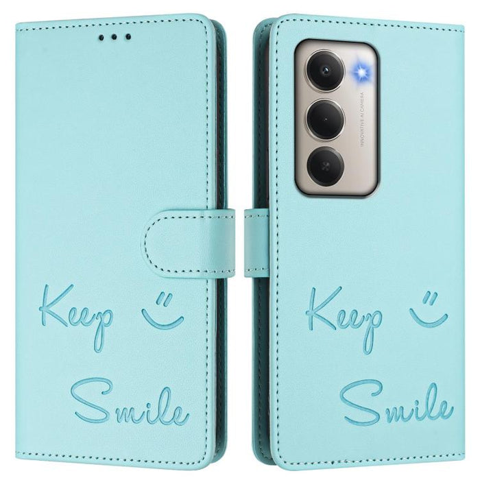 Funda de cuero RFID para teléfono con relieve de sonrisa, For Redmi 15 5G Global / 15 4G SEA 169.5mm, For Xiaomi 15T Pro 5G, For Xiaomi 15T 5G, For Redmi Note 14 4G 164.84mm EU Version