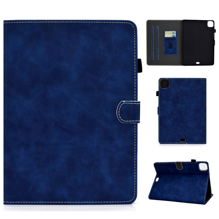 Estuche de cuero con tapa horizontal con textura de piel de vaca con soporte y ranuras para tarjetas y función de suspensión / activación