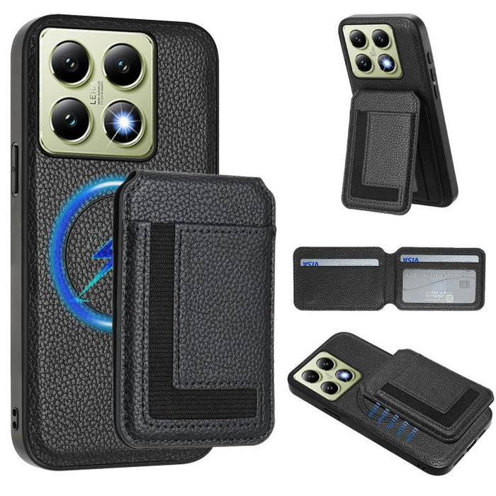 Funda para teléfono con bolsa para tarjetas magnéticas Magsafe desmontable CX01, For Xiaomi 15 Pro, For Xiaomi 15, For Xiaomi 14T Pro, For Xiaomi 14T