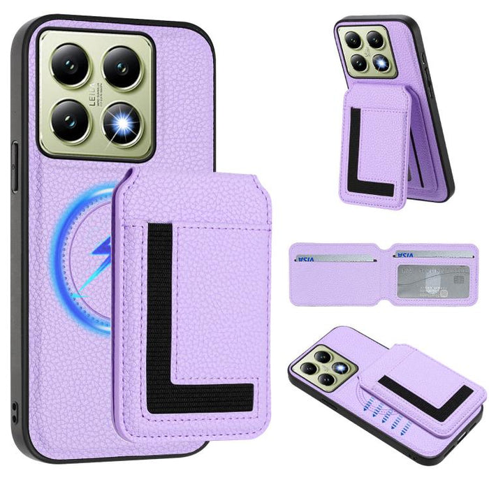 Funda para teléfono con bolsa para tarjetas magnéticas Magsafe desmontable CX01, For Xiaomi 15 Pro, For Xiaomi 15, For Xiaomi 14T Pro, For Xiaomi 14T
