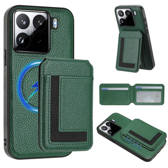 Funda para teléfono con bolsa para tarjetas magnéticas Magsafe desmontable CX01, For Xiaomi 15 Pro, For Xiaomi 15, For Xiaomi 14T Pro, For Xiaomi 14T