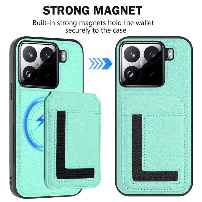 Funda para teléfono con bolsa para tarjetas magnéticas Magsafe desmontable CX01, For Xiaomi 15 Pro, For Xiaomi 15, For Xiaomi 14T Pro, For Xiaomi 14T