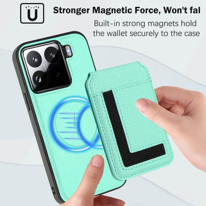 Funda para teléfono con bolsa para tarjetas magnéticas Magsafe desmontable CX01, For Xiaomi 15 Pro, For Xiaomi 15, For Xiaomi 14T Pro, For Xiaomi 14T