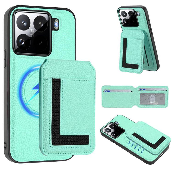 Funda para teléfono con bolsa para tarjetas magnéticas Magsafe desmontable CX01, For Xiaomi 15 Pro, For Xiaomi 15, For Xiaomi 14T Pro, For Xiaomi 14T
