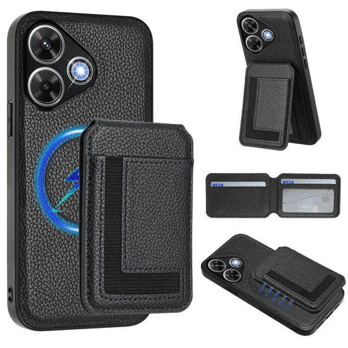 Funda para teléfono con bolsa para tarjetas magnéticas Magsafe desmontable CX01, For Redmi 14C 4G / 14R / A4 5G, For Redmi Note 14 Pro+ 5G, For Redmi Note 14 Pro 5G, For Redmi Note 13R / 13 4G / 13 5G, For Redmi A3 / A3x / Xiaomi Poco C61              ...
