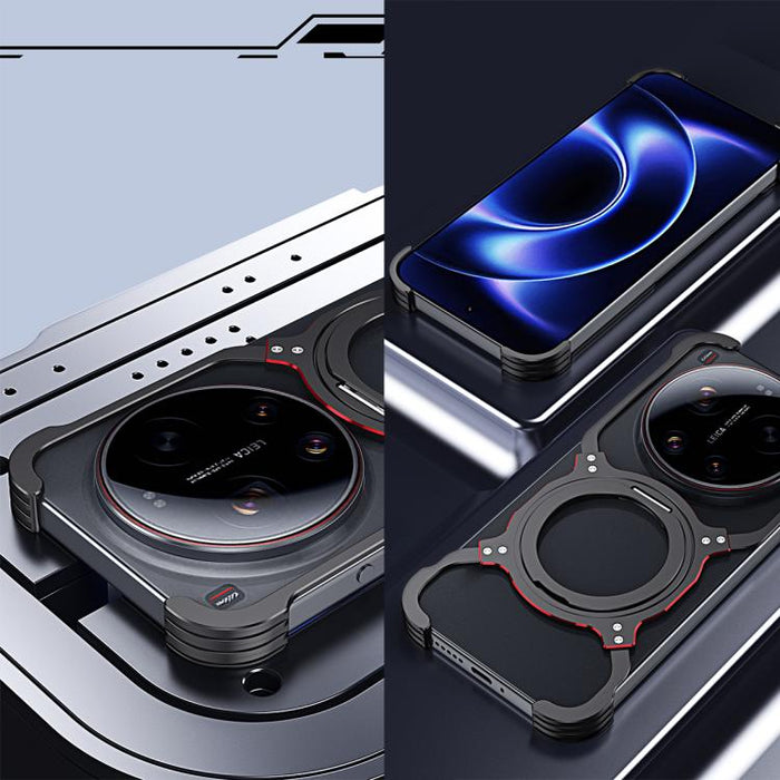 Estuche metálico para teléfono con soporte MagSafe sin bordes y brazo mecánico, For Xiaomi 17 Ultra, For Xiaomi 15 Ultra