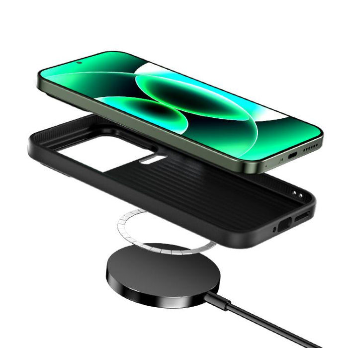 Funda para teléfono MagSafe ABEEL C Serie Fibra de Carbono 6D con Microrelieve, For Xiaomi 17 Ultra, For Xiaomi 15 Ultra
