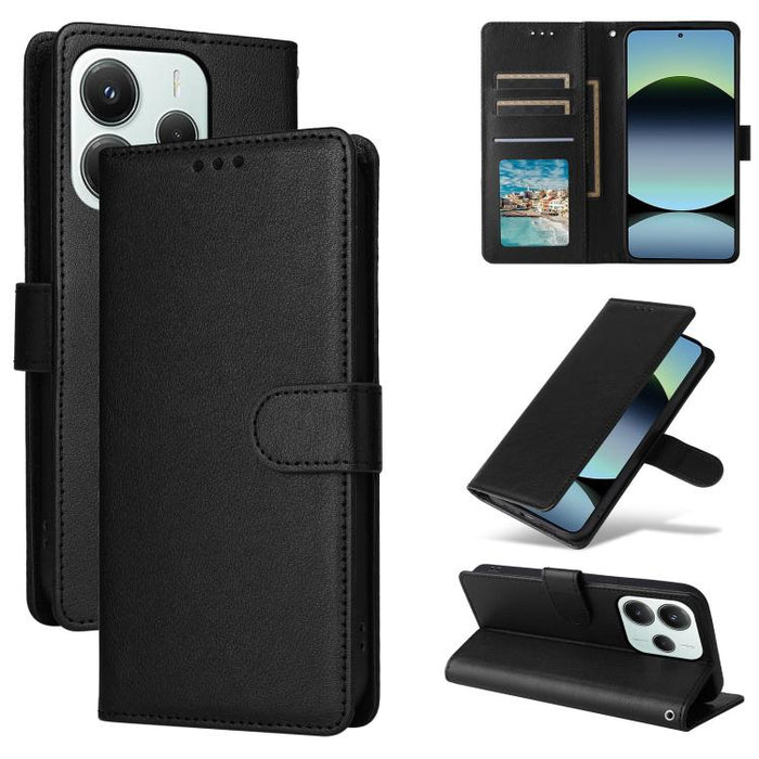 Funda de cuero multifuncional para teléfono con 3 ranuras para tarjetas, For Redmi 15a 5G, For Redmi Note 15 Pro+ 5G Global 163.3mm, For Redmi Note 15 4G / 5G Global 164mm, For Redmi Note 15 Pro 4G Global 163.2mm, For Redmi Note 15 Pro 5G Global 163.6m...