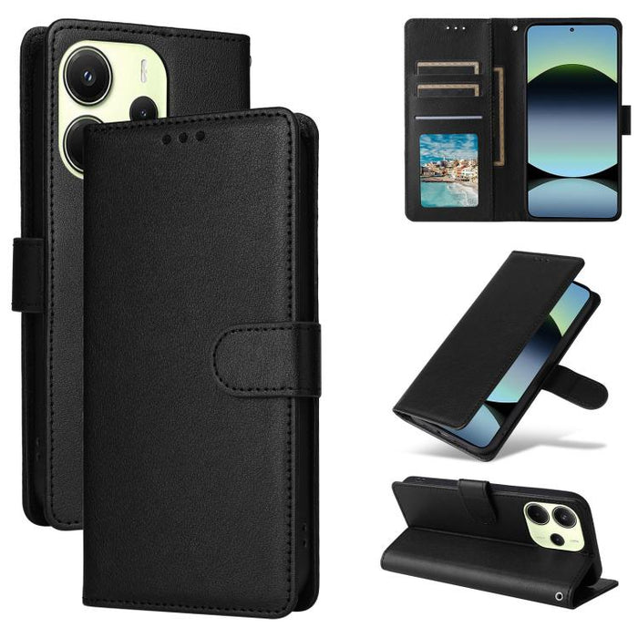 Funda de cuero multifuncional para teléfono con 3 ranuras para tarjetas, For Redmi 15a 5G, For Redmi Note 15 Pro+ 5G Global 163.3mm, For Redmi Note 15 4G / 5G Global 164mm, For Redmi Note 15 Pro 4G Global 163.2mm, For Redmi Note 15 Pro 5G Global 163.6m...