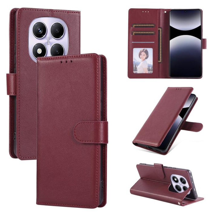Funda de cuero multifuncional para teléfono con 3 ranuras para tarjetas, For Redmi 15a 5G, For Redmi Note 15 Pro+ 5G Global 163.3mm, For Redmi Note 15 4G / 5G Global 164mm, For Redmi Note 15 Pro 4G Global 163.2mm, For Redmi Note 15 Pro 5G Global 163.6m...