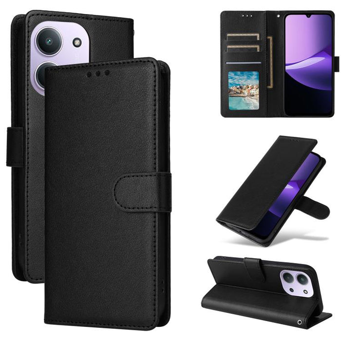 Funda de cuero multifuncional para teléfono con 3 ranuras para tarjetas, For Redmi 15a 5G, For Redmi Note 15 Pro+ 5G Global 163.3mm, For Redmi Note 15 4G / 5G Global 164mm, For Redmi Note 15 Pro 4G Global 163.2mm, For Redmi Note 15 Pro 5G Global 163.6m...