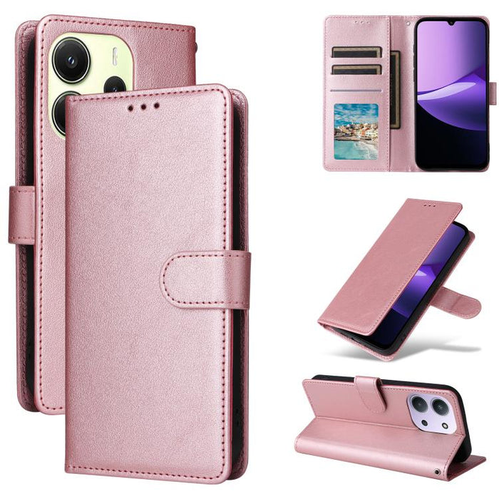Funda de cuero multifuncional para teléfono con 3 ranuras para tarjetas, For Redmi 15a 5G, For Redmi Note 15 Pro+ 5G Global 163.3mm, For Redmi Note 15 4G / 5G Global 164mm, For Redmi Note 15 Pro 4G Global 163.2mm, For Redmi Note 15 Pro 5G Global 163.6m...