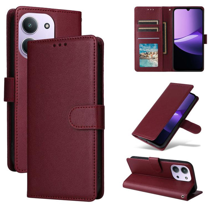 Funda de cuero multifuncional para teléfono con 3 ranuras para tarjetas, For Redmi 15a 5G, For Redmi Note 15 Pro+ 5G Global 163.3mm, For Redmi Note 15 4G / 5G Global 164mm, For Redmi Note 15 Pro 4G Global 163.2mm, For Redmi Note 15 Pro 5G Global 163.6m...