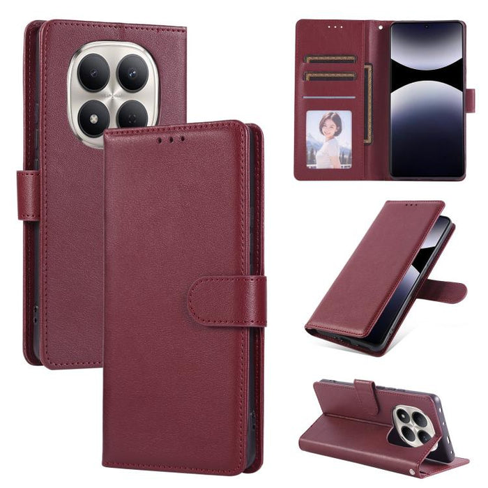 Funda de cuero multifuncional para teléfono con 3 ranuras para tarjetas, For Redmi 15a 5G, For Redmi Note 15 Pro+ 5G Global 163.3mm, For Redmi Note 15 4G / 5G Global 164mm, For Redmi Note 15 Pro 4G Global 163.2mm, For Redmi Note 15 Pro 5G Global 163.6m...