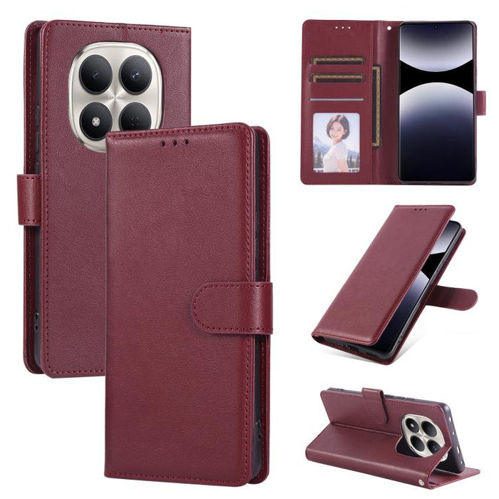 Funda de cuero multifuncional para teléfono con 3 ranuras para tarjetas, For Redmi 15a 5G, For Redmi Note 15 Pro+ 5G Global 163.3mm, For Redmi Note 15 4G / 5G Global 164mm, For Redmi Note 15 Pro 4G Global 163.2mm, For Redmi Note 15 Pro 5G Global 163.6m...