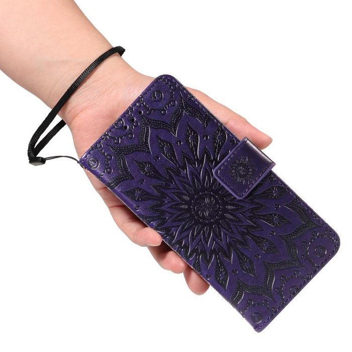 Funda de cuero tipo libro con estampado de girasoles en relieve, For Xiaomi 15 Ultra 5G Global