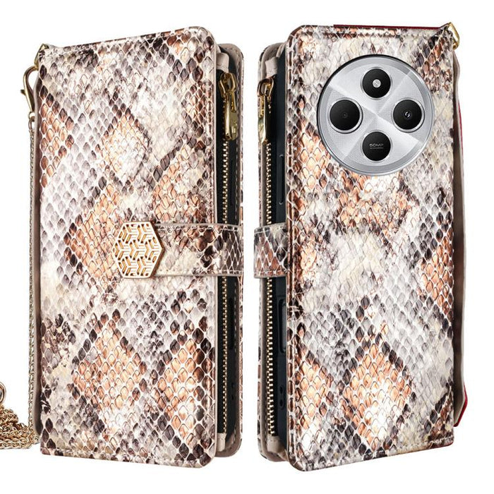 Funda para teléfono de piel con textura de serpiente y asa cruzada, For Redmi A7 Pro 171mm / Poco C85x 5G, For Redmi Turbo 5 Max 5G / Poco X8 Pro Max 5G, For Redmi Turbo 5 5G / Poco X8 Pro 5G, For Redmi K90 Pro Max 5G / Poco F8 Ultra                   ...