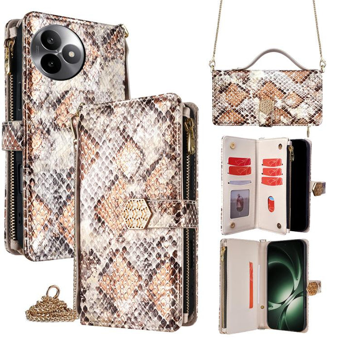 Funda para teléfono de piel con textura de serpiente y asa cruzada, For Redmi A7 Pro 171mm / Poco C85x 5G, For Redmi Turbo 5 Max 5G / Poco X8 Pro Max 5G, For Redmi Turbo 5 5G / Poco X8 Pro 5G, For Redmi K90 Pro Max 5G / Poco F8 Ultra                   ...