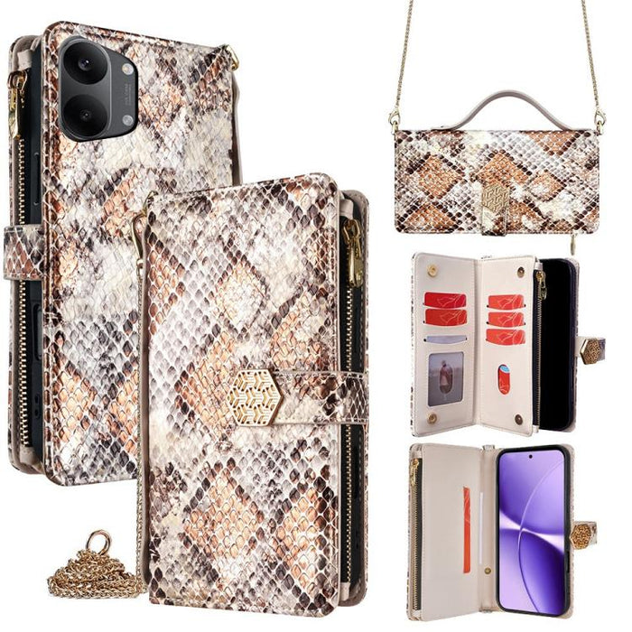 Funda para teléfono de piel con textura de serpiente y asa cruzada, For Redmi A7 Pro 171mm / Poco C85x 5G, For Redmi Turbo 5 Max 5G / Poco X8 Pro Max 5G, For Redmi Turbo 5 5G / Poco X8 Pro 5G, For Redmi K90 Pro Max 5G / Poco F8 Ultra                   ...